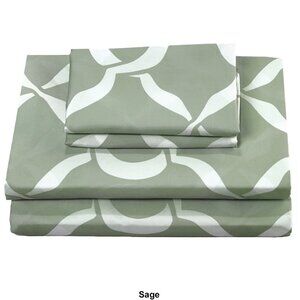 Luxurious Sage Green 6-Piece Full Sheet Set By Leluxe Home Polyester Lightweight